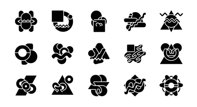 Abstract geometric shapes set, modern design elements