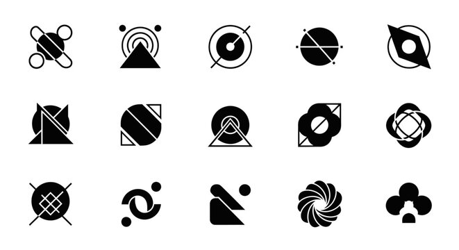 Abstract Geometric Shapes Set, Modern Design Elements