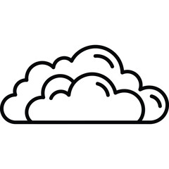 Fototapeta premium Minimalist Cloud Icon Design with Smooth Rounded Edges, Flat 2D Appearance for Weather Graphics