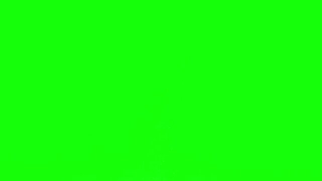 Explosion and Ground Scattering on Chroma Key. A column of soil and dust rises into the air from the explosion. Green Screen. Use in blend modes to simulate a battlefield