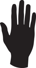Fototapeta premium Human hand palm open greeting gesture silhouette vector isolated on clear space