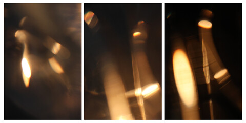 Obraz premium Grainy Golden, Orange, and Red Light Streak Background with Scratched Film Texture