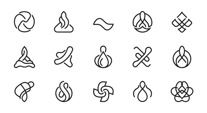 Abstract logo design elements. Geometric shapes set.
