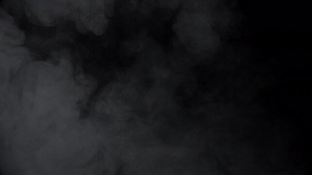 Gray Vapor on Dark Backdrop. Vapor emerging from shadows, forming transient shapes.