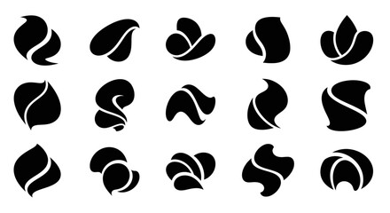 Fototapeta premium Abstract shapes set. Black design elements.
