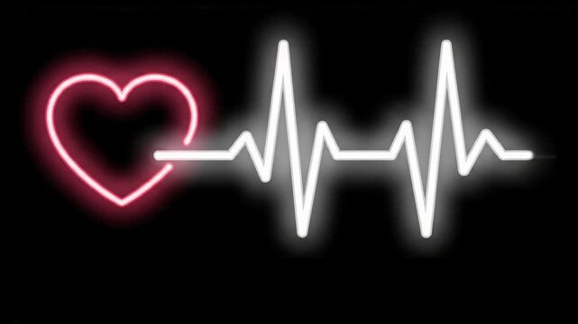 Neon Heartbeat EKG Pulse Line Animation