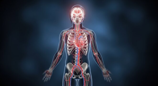 Human Body Anatomy - Detailed Illustration of Internal Systems.