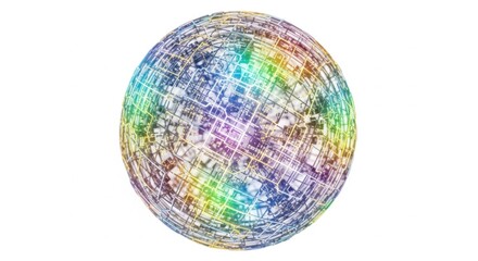 Obraz premium Abstract Colorful Sphere with Rainbow Hues and Intricate Patterns.