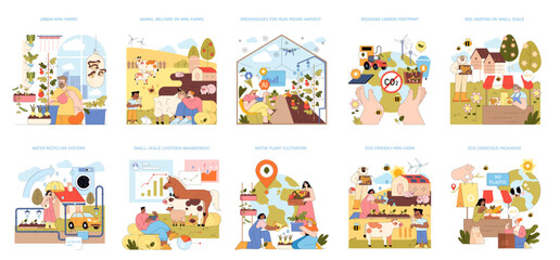 Obraz premium Sustainable Farming Practices in Modern Mini-Farms