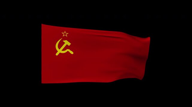 USSR Flag
The Soviet Union flag fluttering in the wind. Transparent background. Alpha channel.