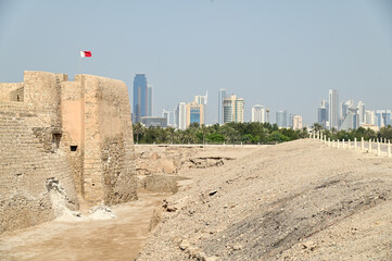 バーレーン要塞の美しい風景Beautiful scenery of Bahrain Fort in the Middle East