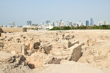 バーレーン要塞の美しい風景Beautiful scenery of Bahrain Fort in the Middle East