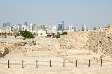バーレーン要塞の美しい風景Beautiful scenery of Bahrain Fort in the Middle East