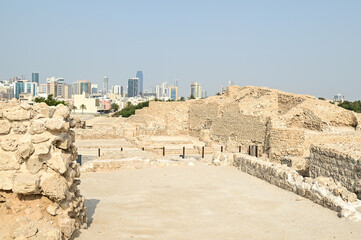 バーレーン要塞の美しい風景Beautiful scenery of Bahrain Fort in the Middle East