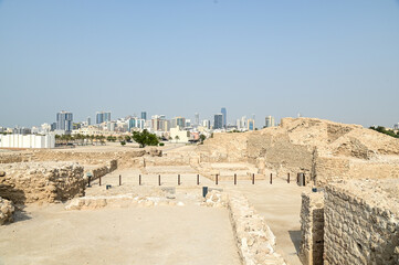 バーレーン要塞の美しい風景Beautiful scenery of Bahrain Fort in the Middle East