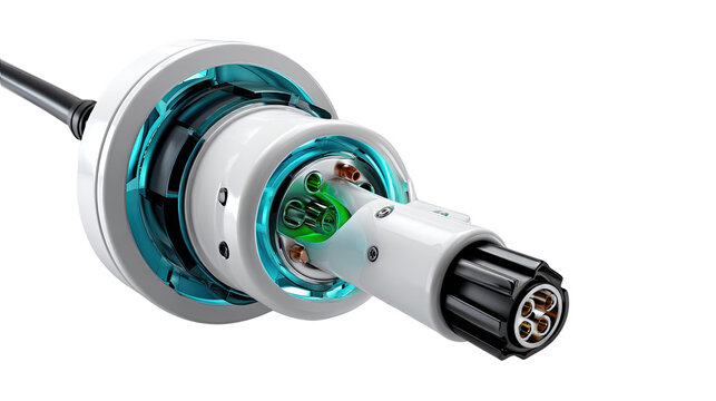 Technological Fusion: An intricately detailed close-up of a high-tech electronic component, showcasing the internal mechanisms, the blend of technology, and innovation.