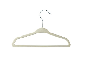 Minimalist Beige Clothes Hanger Isolated on White Background