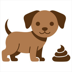 Fototapeta premium Vector cartoon illustration of dog poop design isolated on white background for humorous pet concept