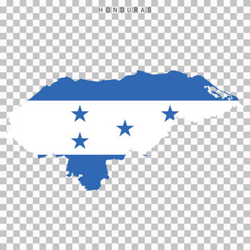 Honduras flag map silhouette isolated on transparent background
