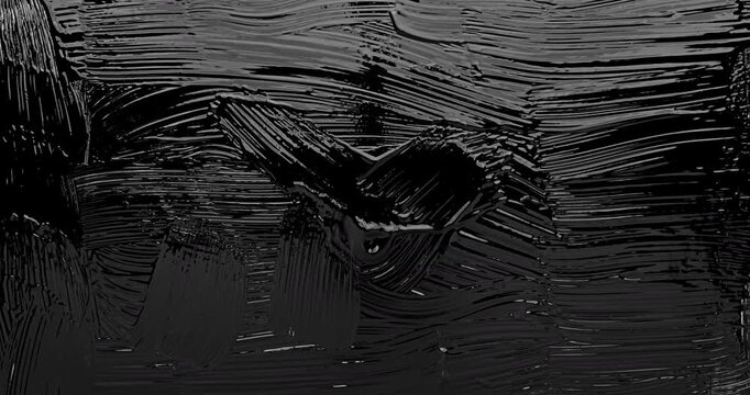 Black Paint smear and mix. Hand painted black ink light box element. 