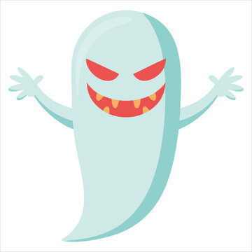 Isolated vector design of Halloween symbol in flat style on white background