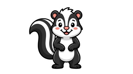 Naklejka premium Adorable Cartoon Skunk Character Illustration.