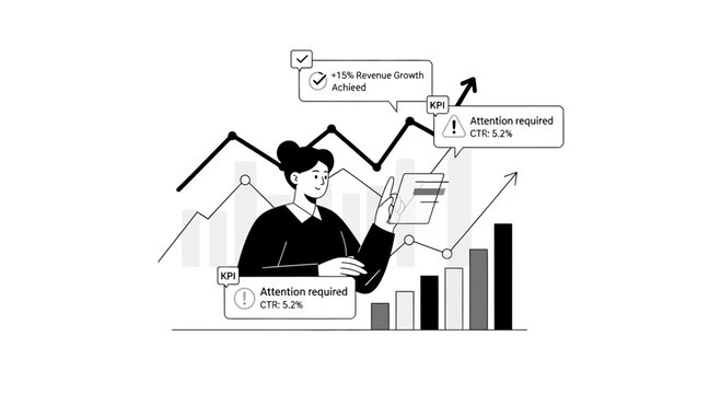 Businessman Analyzing Financial Data on Computer Screen.