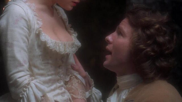 Young couple kissing in 18th century. Viennese Nights