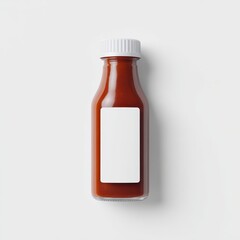 Obraz premium Tall Red Sauce Bottle With White Label