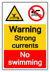 Fototapeta premium Warning Strong Current No Swimming Symbol Sign, Vector Illustration, Isolate On White Background Label. EPS10