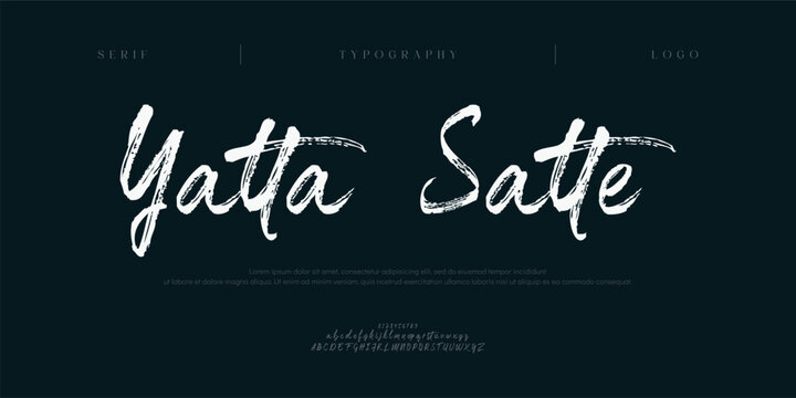 Yatta Satte, Hand drawn vector alphabet. Modern monoline signature script font. Elegant Signature Font. Best Alphabet Beautiful Calligraphy Signature Font
