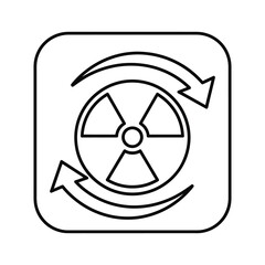 Fototapeta premium Radiation Symbol Recycling Arrows Icon Commercial Warning