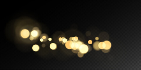 Glowing Golden Defocused Lights on Dark Background © andreu1990
