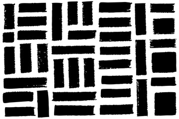 Abstract black rectangles arranged in a grid like textured pattern