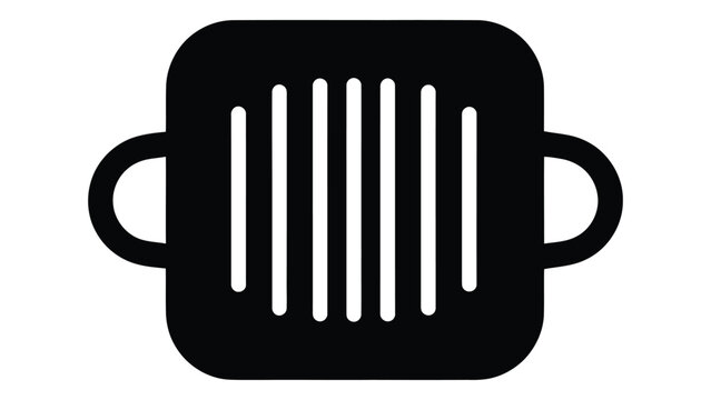 Cast iron grill plate solid icon cookware for grilling and searing food heat retention kitchen utensil minimal silhouette design