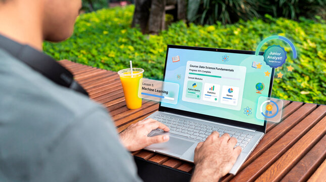 Determined student completing data science course