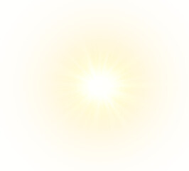 Fototapeta premium Golden flare explosion shine PNG Overlay isolated on transparent background with fiery beam expansion and luminous glow