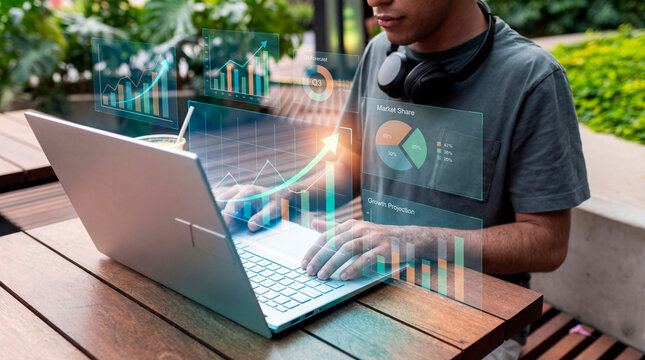 Vision driven founder evaluating market growth projection