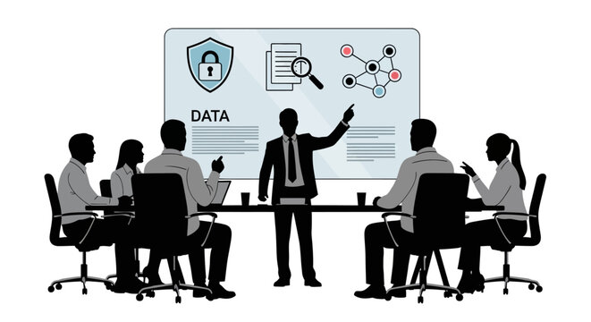 Business Team Discussing Data Security Measures.