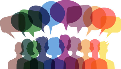 Colorful Speech Bubbles Silhouettes Communication Art © Jaroslav Machacek