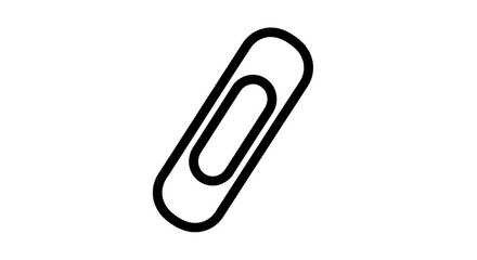 Obraz premium Simple black paper clip icon on white