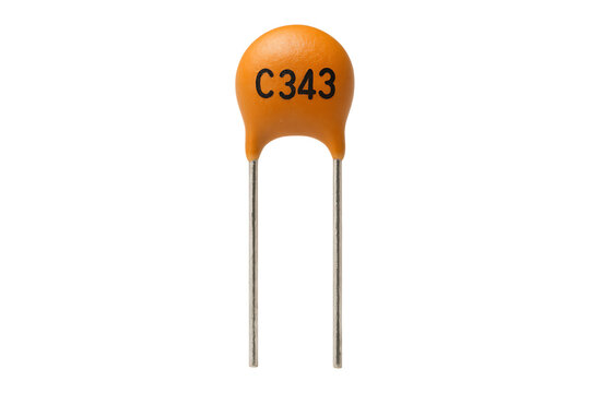 Ceramic Capacitor Electronic Component C343 Isolated on a Transparent Background