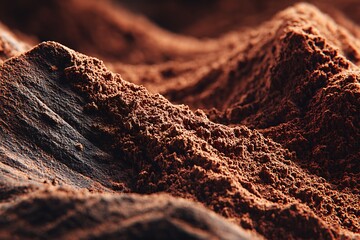 Fototapeta premium A textured landscape of brown soil and sand, showcasing the rugged and earthy beauty of nature's terrain.