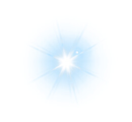 Radiant blue lens burst PNG Overlay isolated on transparent background with expanding light rays and vibrant glow