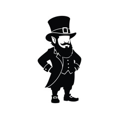 Leprechaun Silhouette Vector Illustration for St. Patrick's Day Designs and Decorations