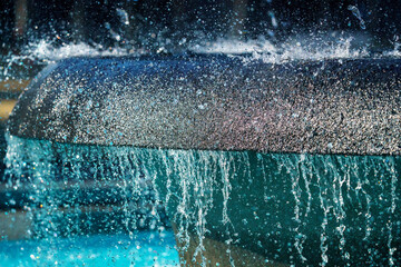 Water splash captured with high speed shutter showing dynamic motion