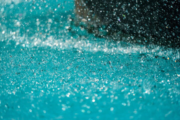 Water splash captured with high speed shutter showing dynamic motion