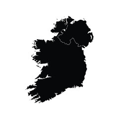 Ireland map silhouette vector isolated on white background for infographic and print design