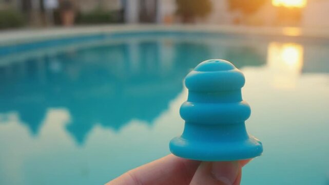Earplugs in a swimming pool.