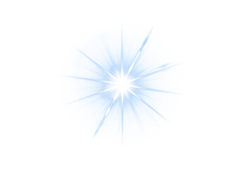 Obraz premium Brilliant blue star sparkle PNG overlay displayed on black and transparent backgrounds with soft radiant halo